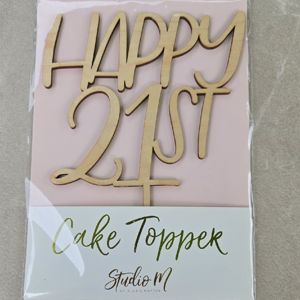 Studio M Paintable Cake Topper for 21st Birthday Celebration